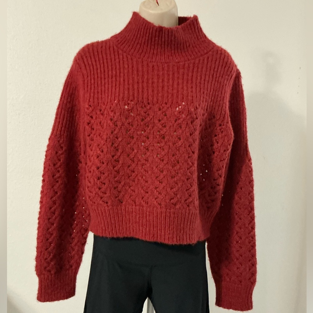REBECCA TAYLOR CHAINETTE ALPACA WOOL SWEATER XL - Picture 2 of 14